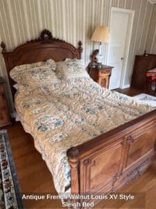 Antique-French-Walnut-Louis-XV-Style-Sleigh-Bed