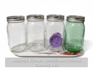 Assorted-Kitchen-Utensils-and-Colored-Canning-Jars-second-image