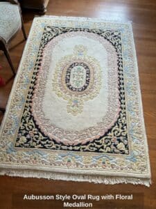 Aubusson-Style-Oval-Rug-with-Floral-Medallion