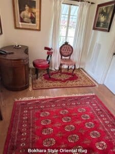 Bokara style rug and antique