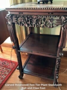 Carved-Rosewood-Two-Tier-Plant-Stand-with-Ball-and-Claw-Feet
