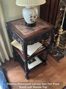 Chinese-Rosewood-Carved-Two-Tier-Plant-Stand-with-Marble-Top