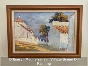 DEsury-Mediterranean-Village-Scene-Oil-Painting