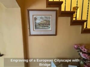 Engraving-of-a-European-Cityscape-with-Bridge