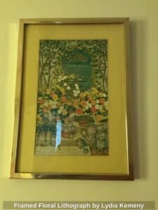 Framed-Floral-Lithograph-by-Lydia-Kemeny