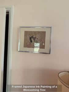 Framed-Japanese-Ink-Painting-of-a-Blossoming-Tree-1