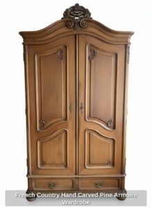 French-Country-Hand-Carved-Pine-Armoire-Wardrobe