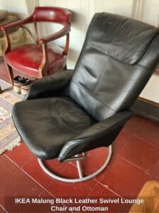 IKEA-Malung-Black-Leather-Swivel-Lounge-Chair-and-Ottoman