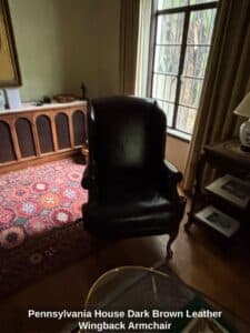 Pennsylvania-House-Dark-Brown-Leather-Wingback-Armchair-1