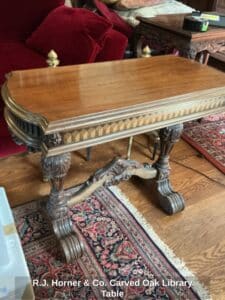 R.J.-Horner-Co.-Carved-Oak-Library-Table