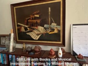 Still-Life-with-Books-and-Musical-Instruments-Painting-by-William-Michael-Harnett-after