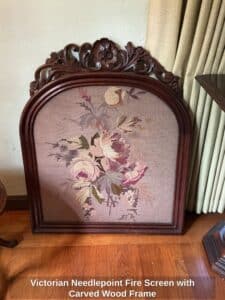 Victorian-Needlepoint-Fire-Screen-with-Carved-Wood-Frame