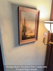 Vintage-Brass-Torchiere-Floor-Lamp-with-Frosted-Glass-Shade