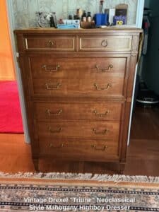 Vintage-Drexel-Triune-Neoclassical-Style-Mahogany-Highboy-Dresser