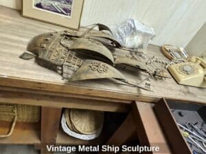 Vintage-Metal-Ship-Sculpture