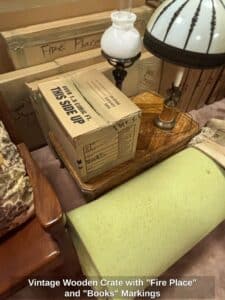Vintage-Wooden-Crate-with-Fire-Place-and-Books-Markings