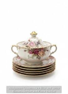 Wedgwood-Queensware-Blue-and-White-Dinnerware-Set-and-Floral-Tea-Set-1