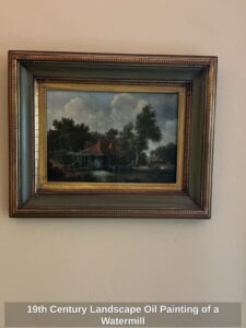 th-Century-Landscape-Oil-Painting-of-a-Watermill