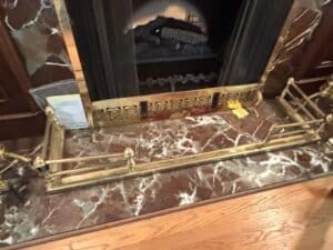 Antique-Brass-Fireplace-Fender-with-Marble-Base