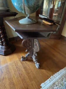 Antique-Carved-Walnut-Pedestal-Table