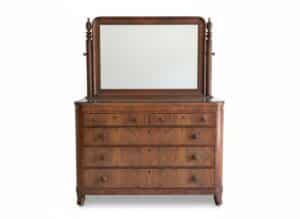 Antique-Flame-Mahogany-Empire-Style-Dresser-with-Mirror