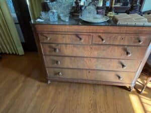 Antique-Flame-Mahogany-Empire-Style-Dresser-with-Mirror-second-image