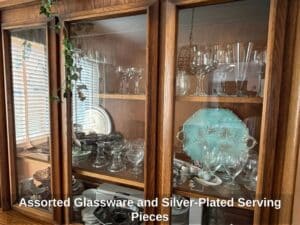 Assorted-Glassware-and-Silver-Plated-Serving-Pieces