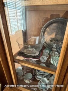 Assorted-Vintage-Glassware-and-Silver-Plated-Tray