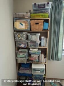 Crafting-Storage-Shelf-Unit-with-Assorted-Bins-and-Containers