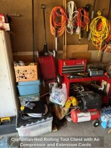 Craftsman-Red-Rolling-Tool-Chest-with-Air-Compressor-and-Extension-Cords