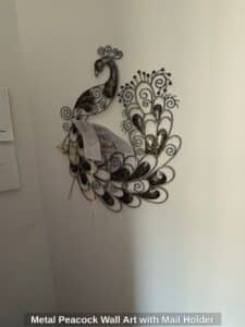 Metal-Peacock-Wall-Art-with-Mail-Holder
