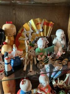 Assorted-Japanese-Dolls-Kokeshi-Doll-Decorative-Fan-Steelers-Motorcycle-and-Deer-Figurine