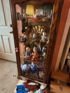 Assorted-Japanese-Dolls-and-Collectibles-Display-Cabinet
