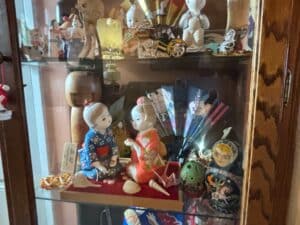 Assorted-Japanese-Dolls-and-Collectibles-Display-Cabinet-third-image