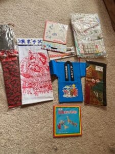 Assorted-Japanese-Souvenir-Textiles-and-Small-Items