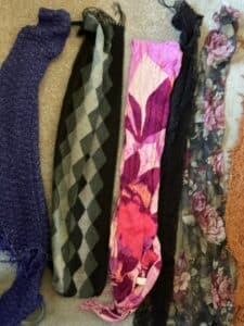 Assorted-Womens-Scarves-Including-Floral-Argyle-Knitted-and-Lace