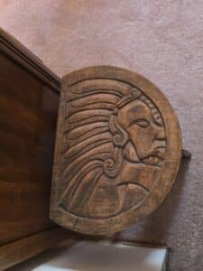 Carved-Wooden-Stool-with-Indigenous-Motif