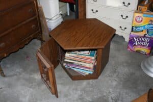Mid-Century-Modern-Hexagonal-Walnut-End-Table-with-Storage-by-Mersman-1