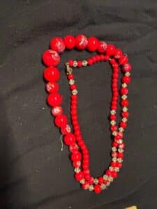Red-Murano-Glass-Millefiori-Bead-Necklace-with-Crystal-Accents