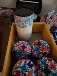 Set-of-Four-Handcrafted-Japanese-Temari-Balls-with-Decorative-Container-second-image