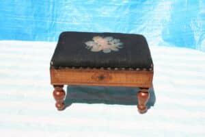 Victorian-Needlepoint-Footstool-with-Inlaid-Wood