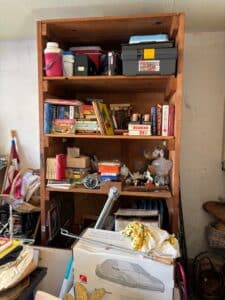 Wooden-Bookshelf-with-Assorted-Contents-B