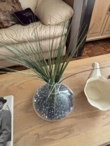 Artificial-Onion-Grass-in-Glass-Sphere-Vase-with-Decorative-Filler
