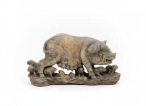 Cast-Stone-Sow-and-Piglets-Garden-Statue
