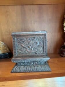 Chinese-Carved-Wood-Dragon-Stand-with-Celadon-Incense-Burner-sixth-image