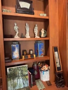 Collection-of-Chinese-Decorative-Arts-and-Scholars-Objects-including-Jade-Carvings-Cloisonn-Vases-and-Mother-of-Pearl-Inlay-Items