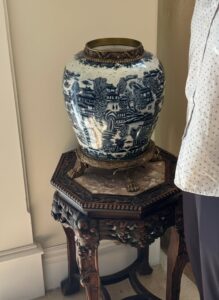 Dannys-Fine-Porcelain-Blue-and-White-Landscape-Temple-Jar-on-Stand