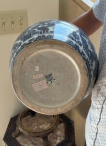 Dannys-Fine-Porcelain-Blue-and-White-Landscape-Temple-Jar-on-Stand-second-image