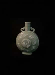Early-th-Century-Chinese-Celadon-Eight-Buddhist-Treasures-Bianhu-Vase
