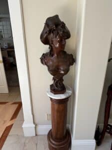 Georges-Van-der-Straeten-Bronze-Bust-of-a-Woman-in-a-Tricorne-Hat